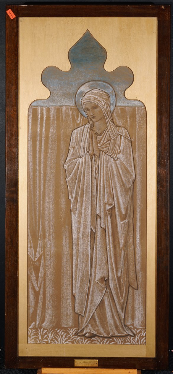 The Virgin Mary: tegneserie for et glassmaleri i Ashton-under-Lyne, ca. 1892 av Edward Burne Jones