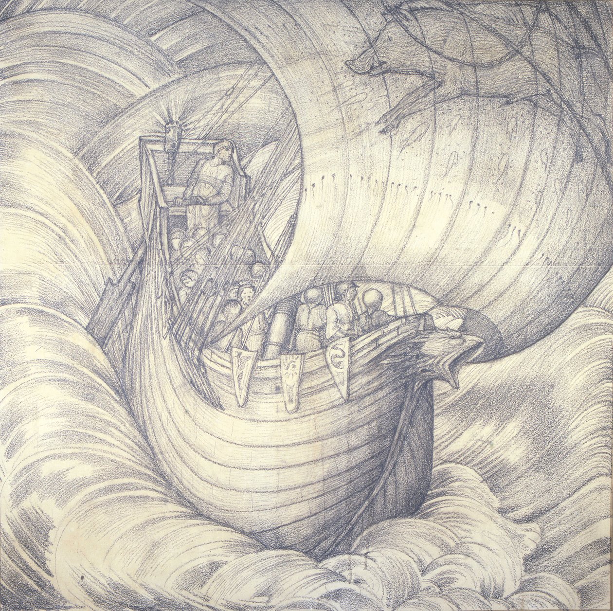Reise til Vinland den gode, 1884 (kritt på papir) av Edward Burne Jones