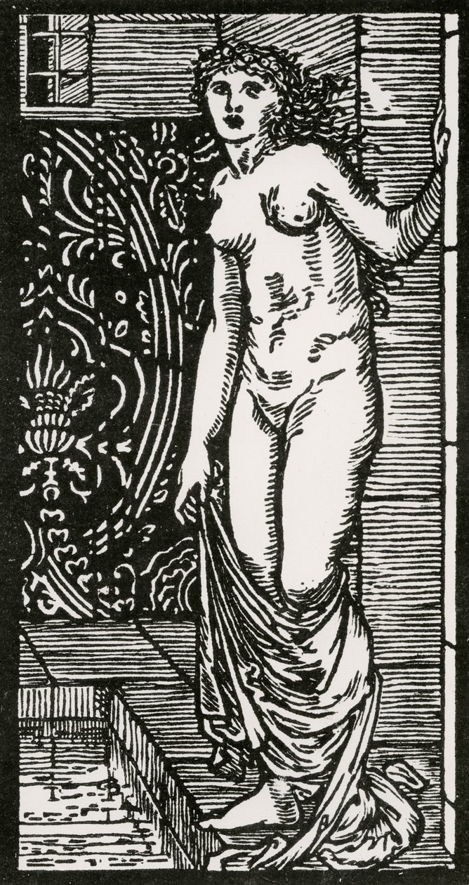 Psyche at Bath, 1866 av Edward Coley after Burne-Jones