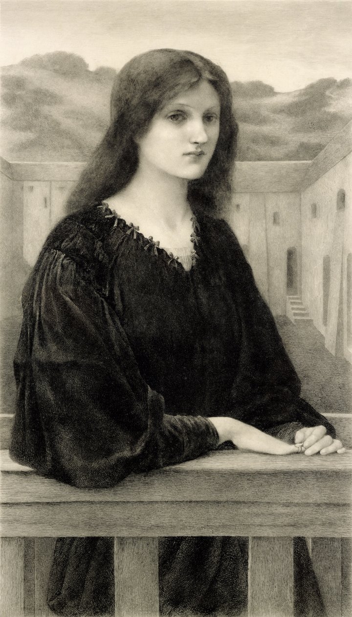 Vespertina Quies, gravert av Emile Boilvin (1845-99) pub. av Arthur Tooth & Sons, 1897 av Edward Coley after Burne Jones