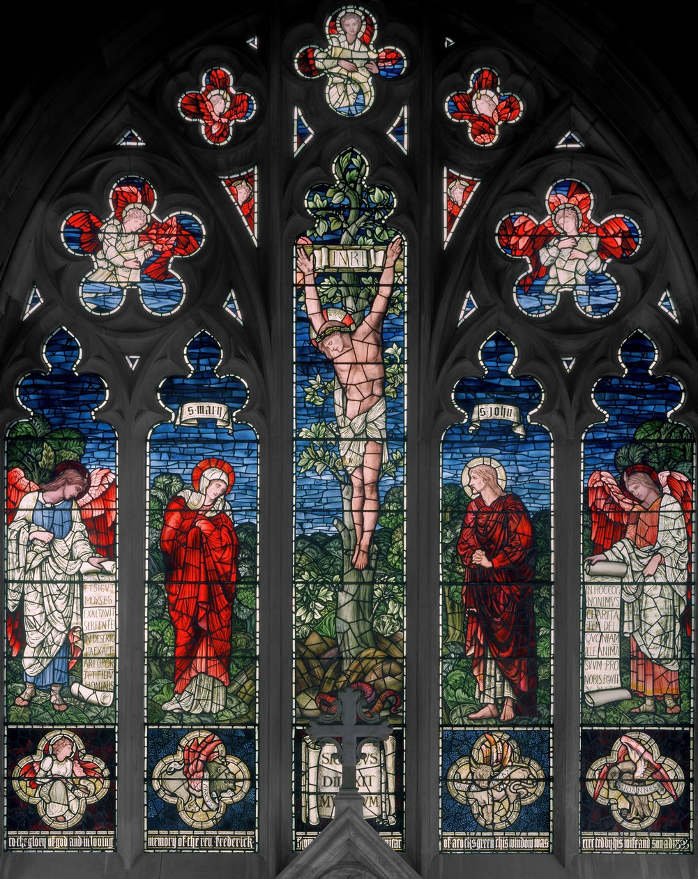 Birmingham, Acocks Green, St Mary The Virgin, East Window, Morris & Co., Edward Burne-Jones, John Henry Dearle (1859-1932), 1895 av Edward Coley and Dearle Burne Jones