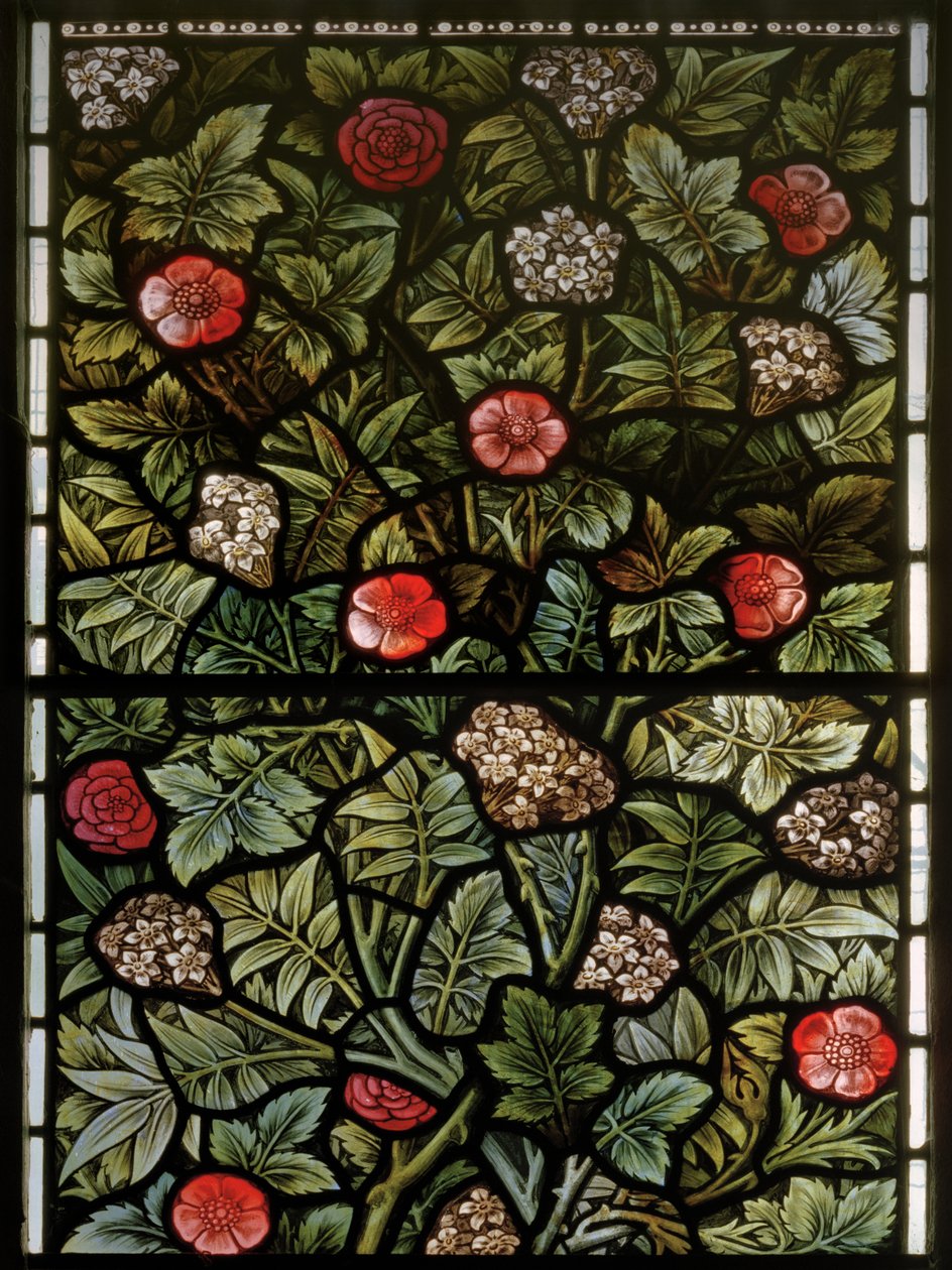 Wilden, All Saints, Morris & Co., Edward Burne-Jones, John Henry Dearle (1859-1932), Løvverk, detalj, 1902-1914, Louisa, Alfred, The Baldwins, statsminister, metodist, Worcestershire, kunst og håndverk, av Edward Coley and Dearle Burne-Jones