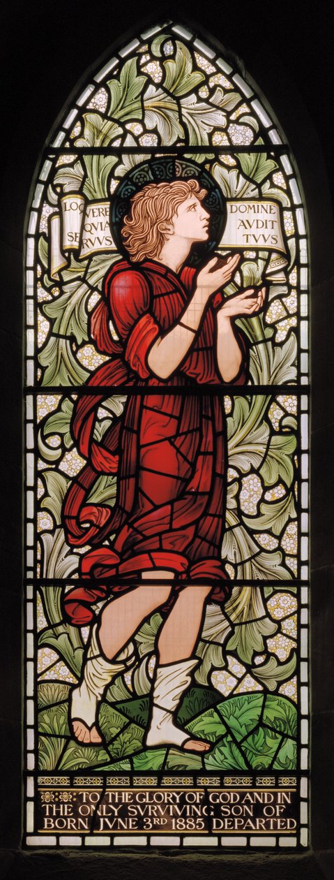 Wilden, All Saints, Morris & Co., Edward Burne-Jones, John Henry Dearle (1859-1932), Samuel, 1902-1914, Louisa, Alfred, The Baldwins, statsminister, metodist, Worcestershire, Arts & Crafts, Rudyard av Edward Coley and Dearle Burne-Jones