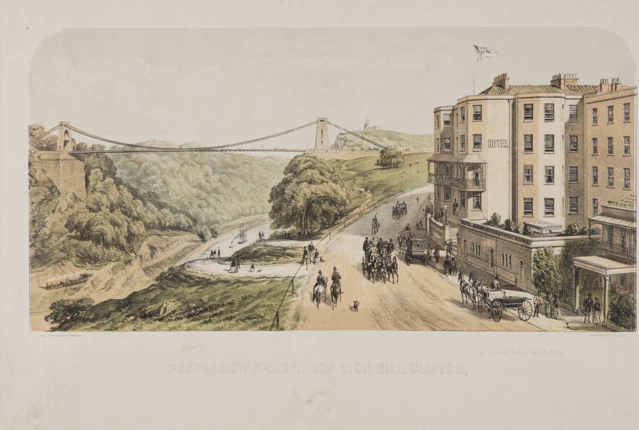 Suspension Bridge, fra Sion Hill, Clifton, ca. 1875 av Edward Colston Lavars