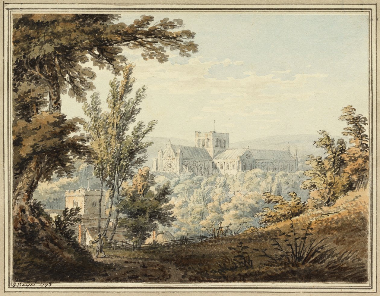 Utsikt over Winchester Abbey av Edward Dayes