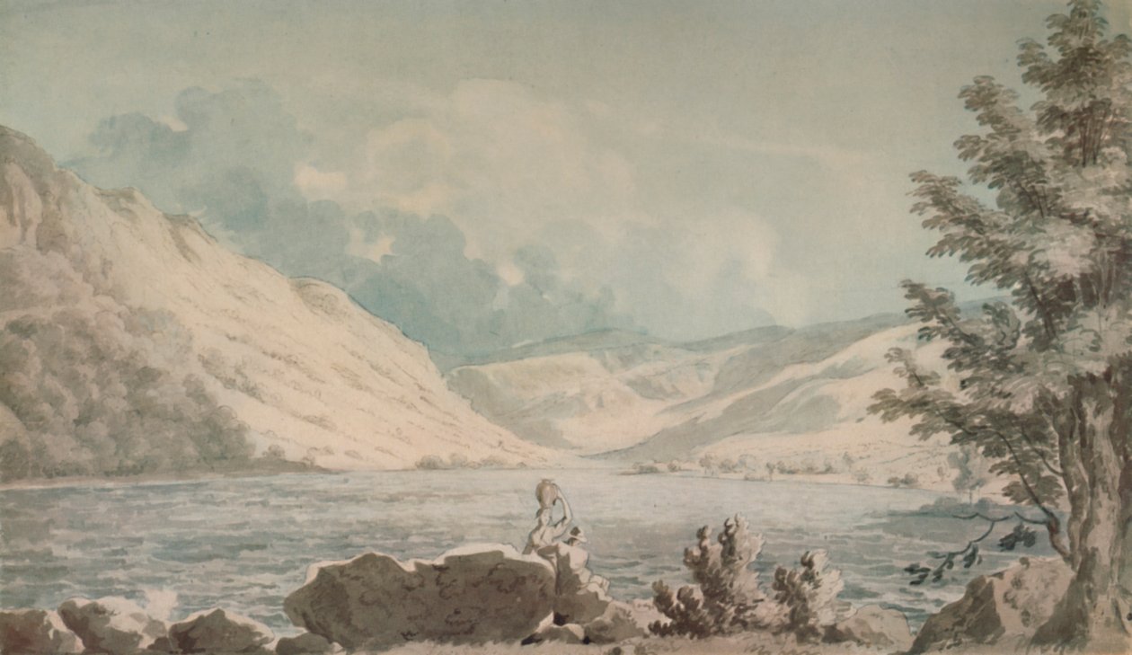 Hawes Water, Westmorland, c1790, 1935 av Edward Dayes