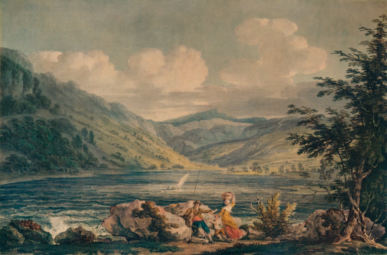Hawes Water, Westmorland, c1790, 1935 av Edward Dayes