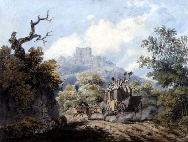 The Dover Mail, ca. 1793 (penn og blekk og akvarell på papir) av Edward Dayes