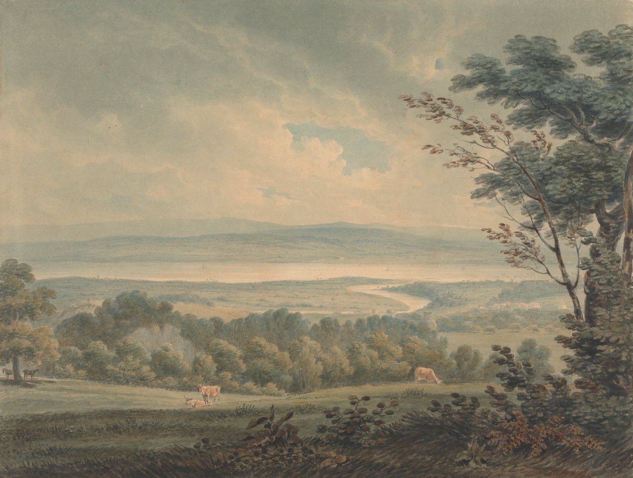 Møtet mellom elvene Severn og Wye, nær Chepstow av Edward Dayes