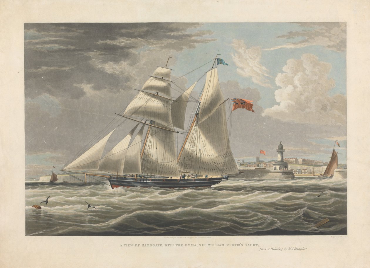 Utsikt over Ramsgate med «Emma», Sir William Curtis