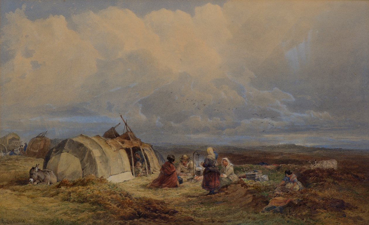 Gipsy Encampment, ca. 1863 (akvarell) av Edward Duncan