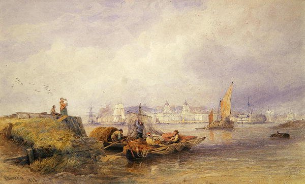 Greenwich sykehus på Themsen av Edward Duncan
