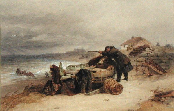 The Look Out, ca. 1850 (akvarell på papir) av Edward Duncan