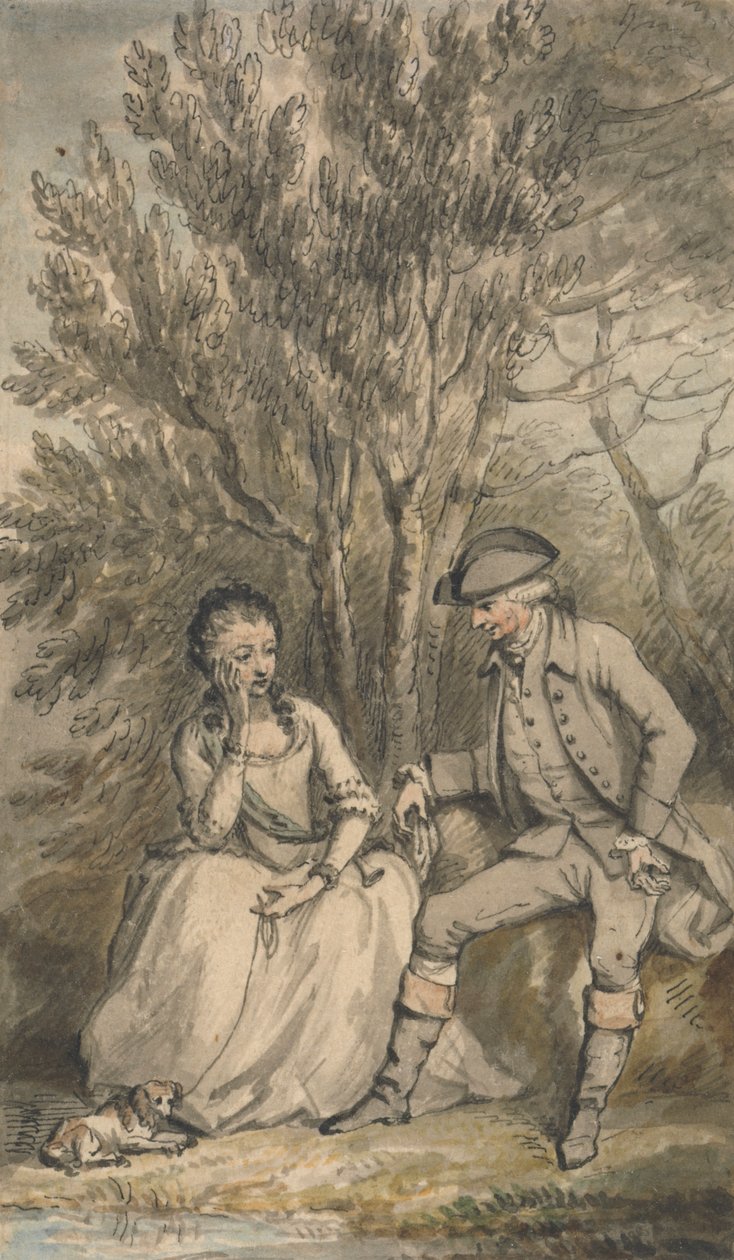 Illustrasjon til A Sentimental Journey: Episode: Maria and her Dog Sylvia av Edward Edwards