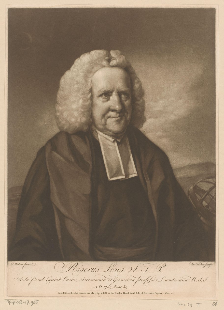 Portrett av Roger Long Rogerus Long (tittel på objekt) av Edward Fisher