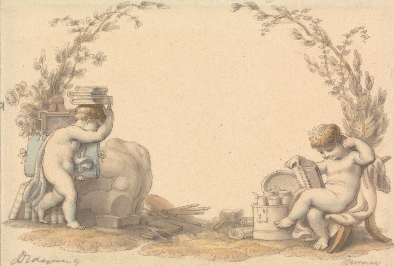 Allegori av tegning av Edward Francis Burney