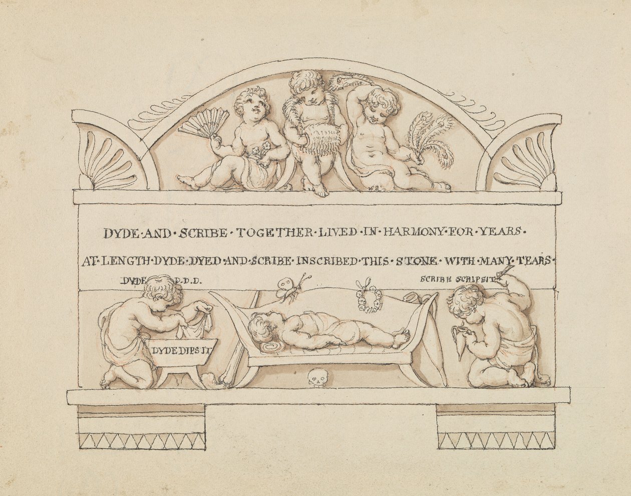 Design for Monument to Dyde and Scribe av Edward Francis Burney