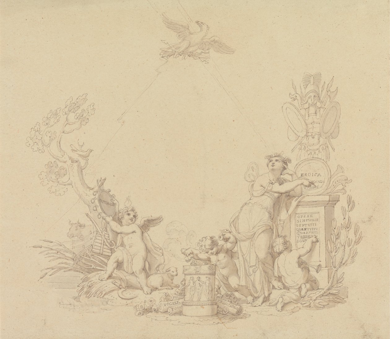 Design for illustrasjoner til Beethovens verk av Edward Francis Burney