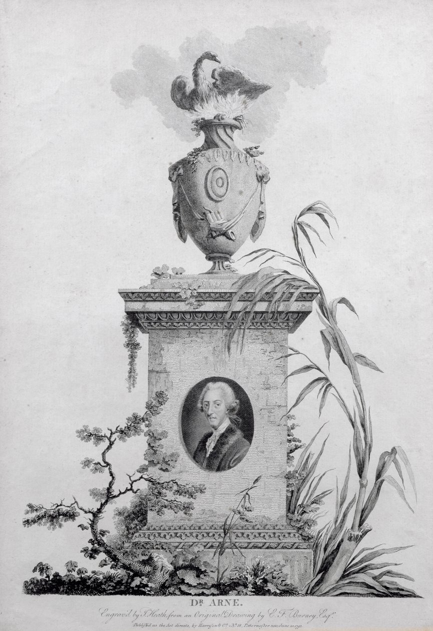Dr Thomas Augustine Arne (1710-78), gravert av James Heath (1757-1834), 1793 (se også 84546) av Edward Francis Burney