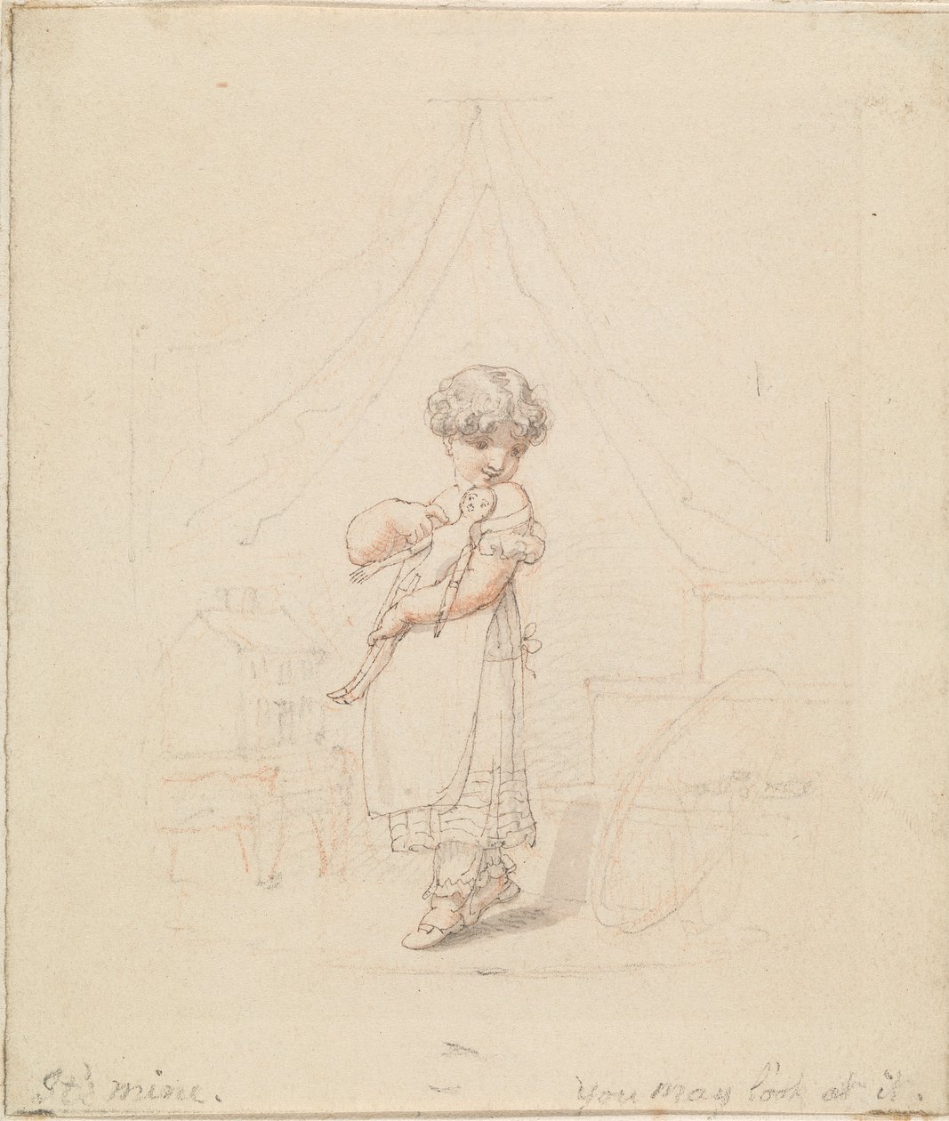 Illustrasjon for The New Doll: It's Mine, You may Look at It av Edward Francis Burney