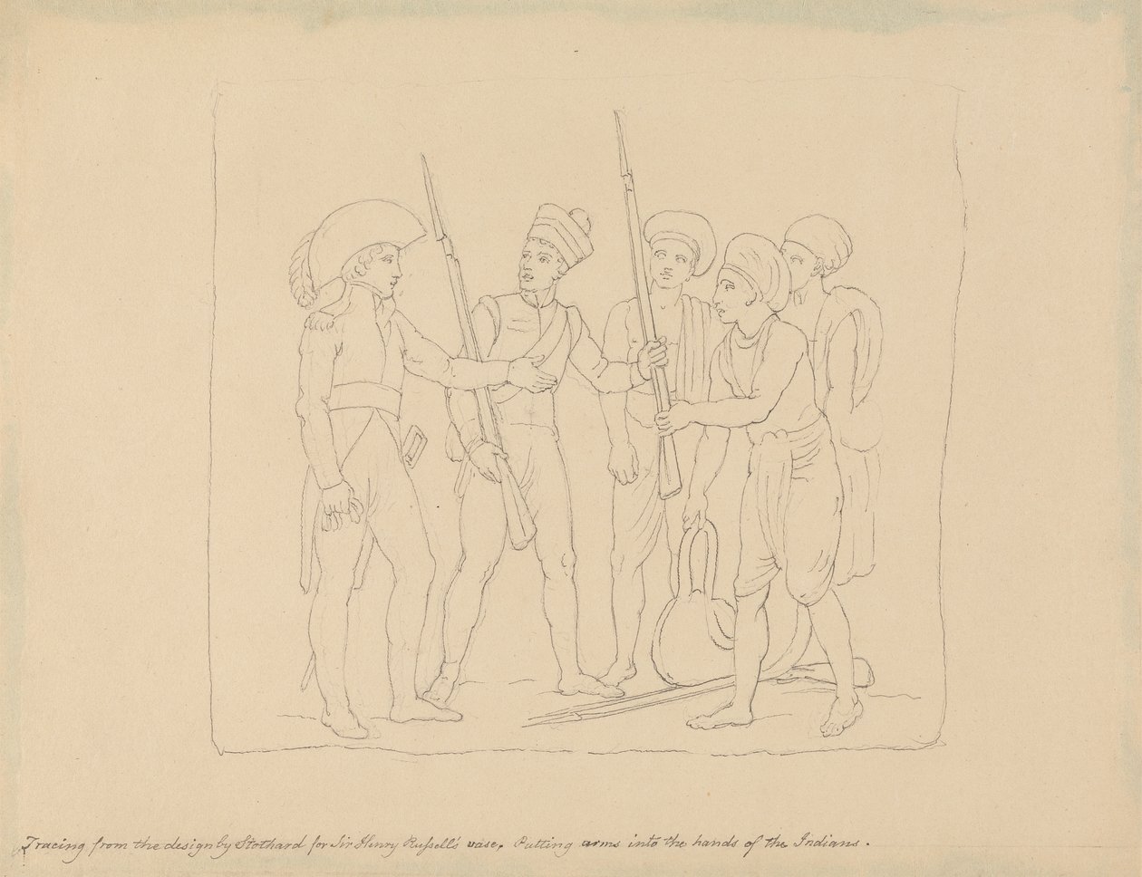 Legge våpen i hendene på indianere av Edward Francis Burney