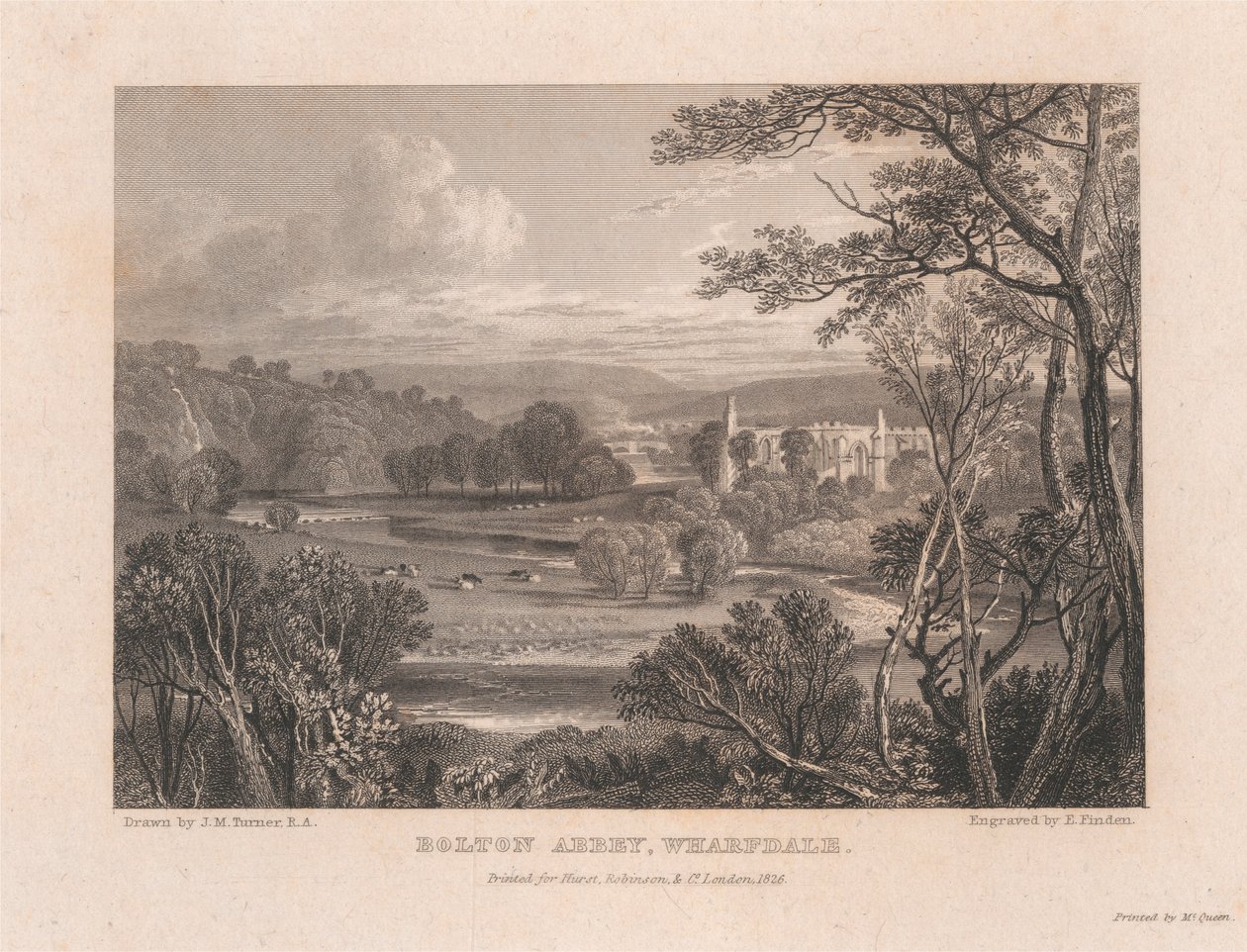 Bolton Abbey, Wharfdale av Edward Francis Finden