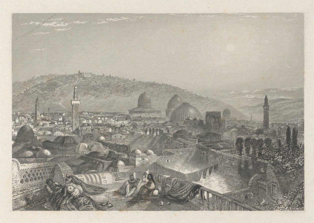 Jerusalem fra det latinske klosteret av Edward Francis Finden