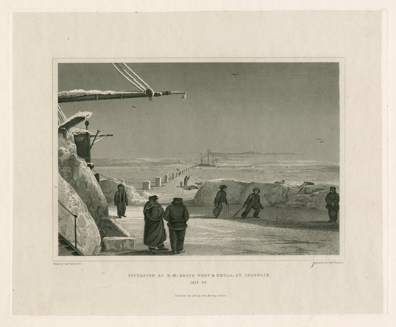 Situasjonen til HM Ships Fury og Hecla, ved Igloolik av Edward Francis Finden