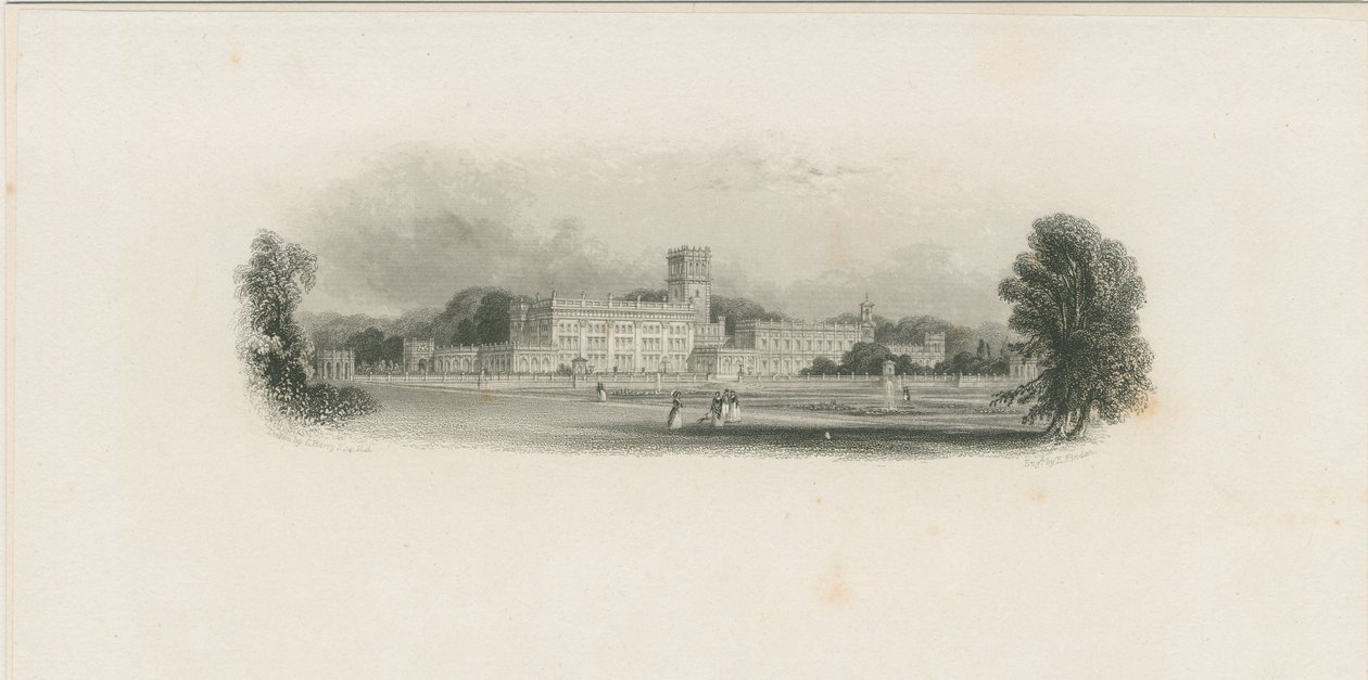 Trentham Hall: stålgravering, og [midten av 1800-tallet] (trykk) av Edward Francis Finden
