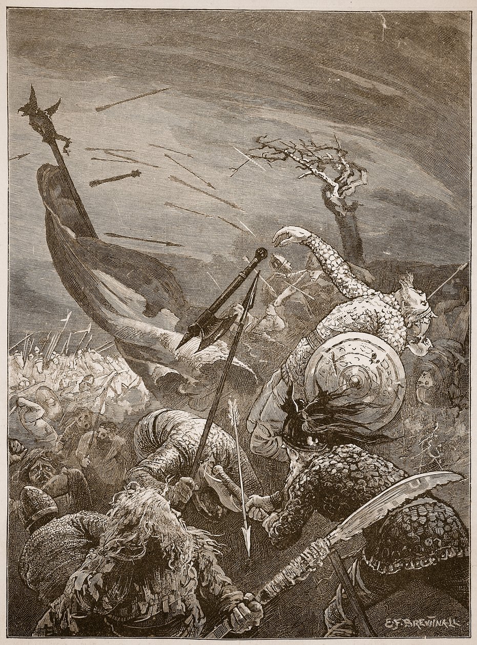 Death of Harold i slaget ved Hastings, illustrasjon fra 