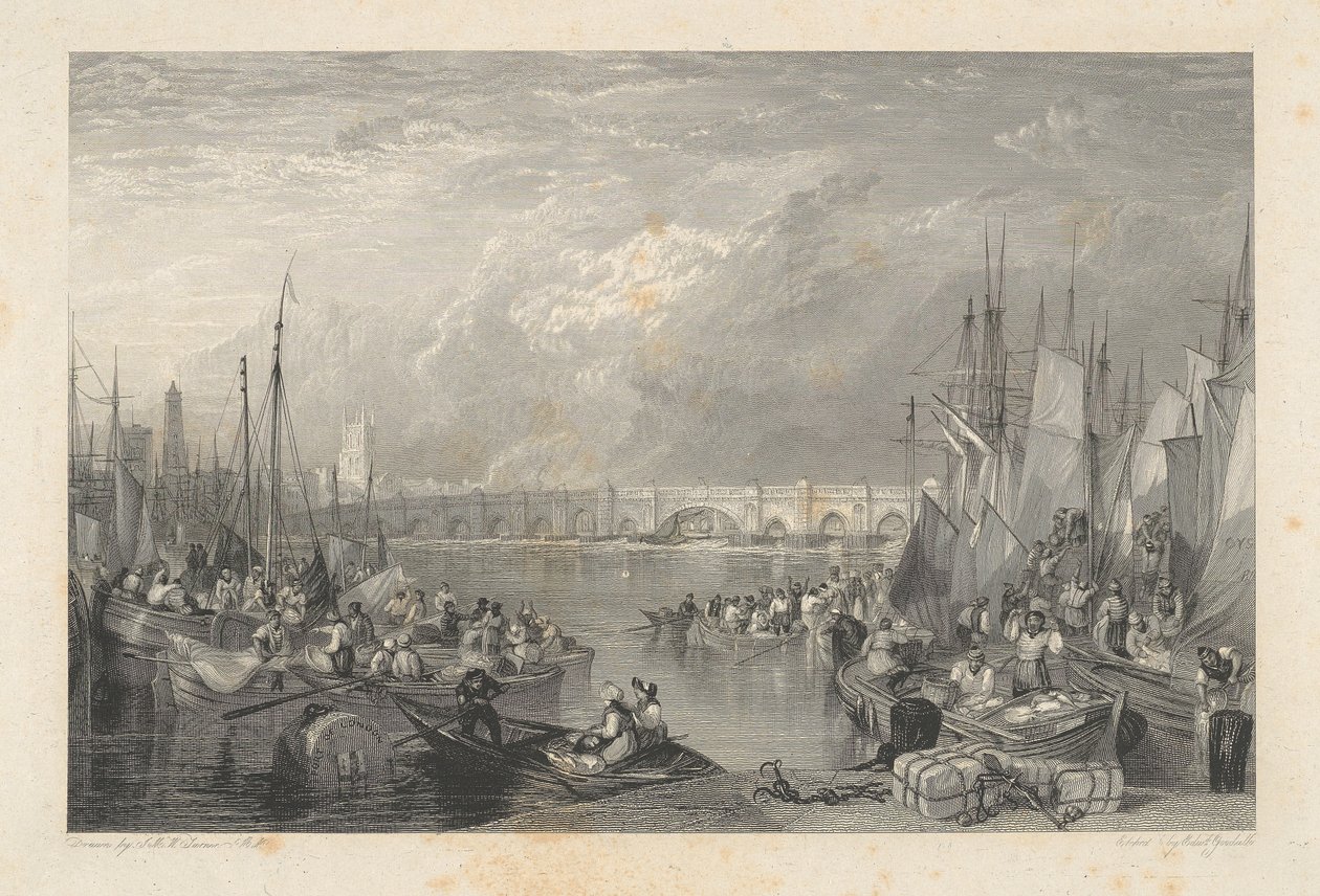 Old London Bridge og omegn av Edward Goodall