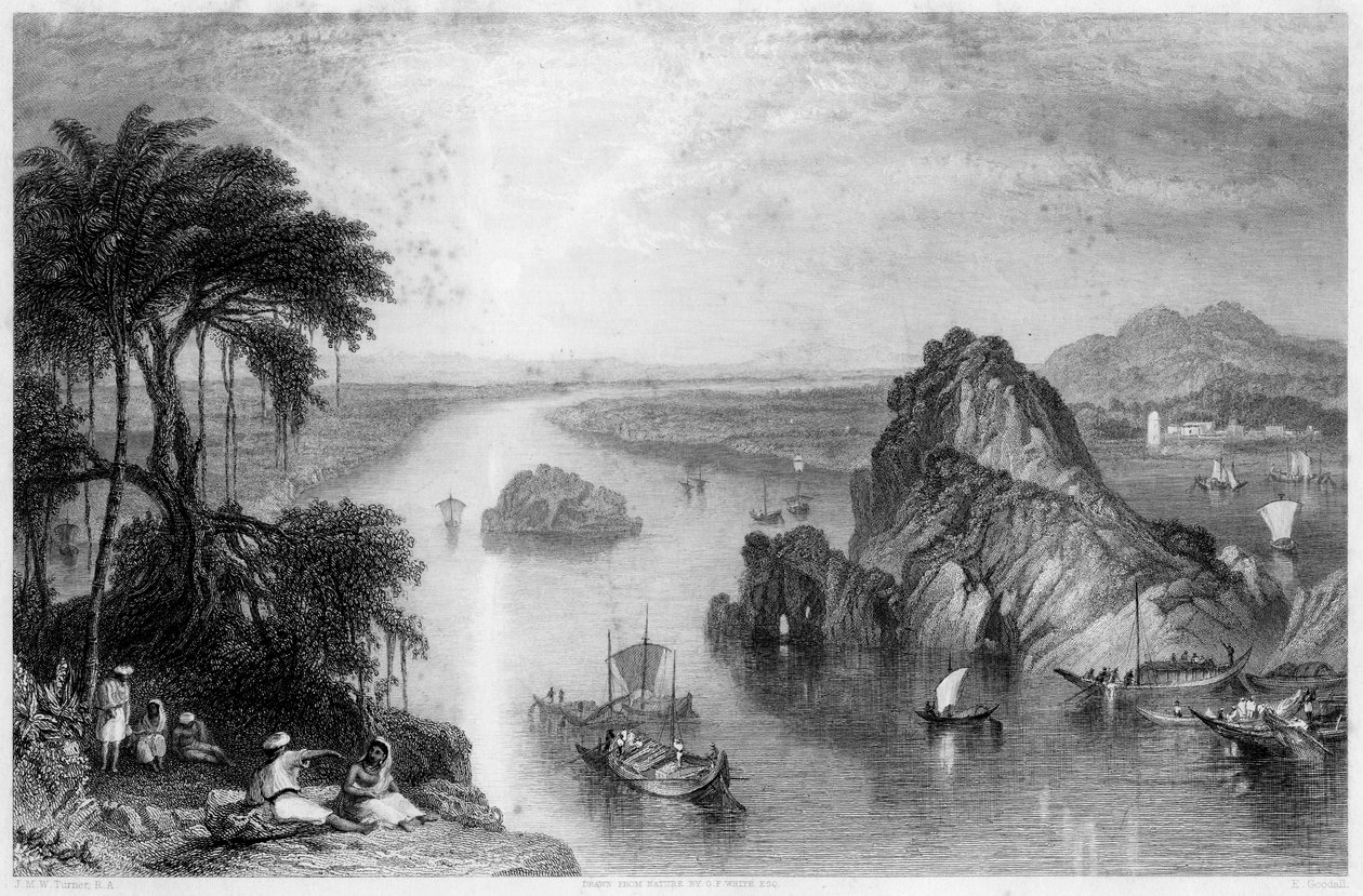 Steiner ved Colgong på Ganges, India, 1838 av Edward Goodall