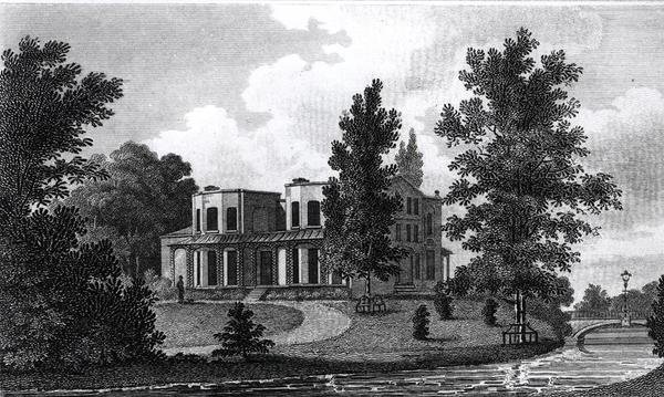 Lord Nelsons Villa i Merton, utgitt 1806 av Edward Gyfford