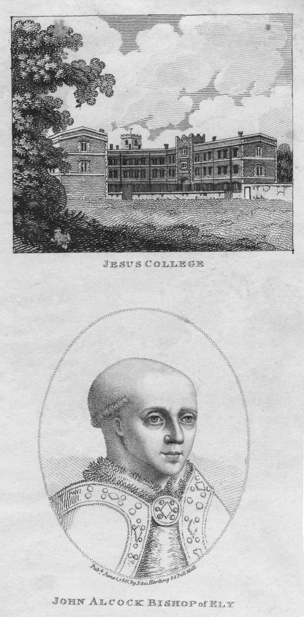 Jesus College, John Alcock biskop av Ely, 1801. av Edward Harding