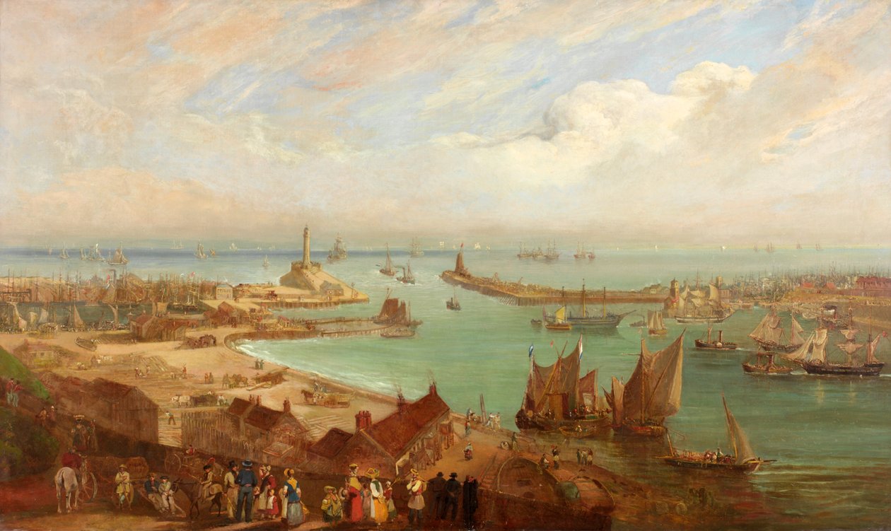 Sunderland havn fra Roker, ca. 1850-c. 1855 av Edward Hastings