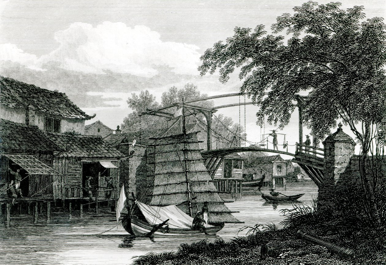 Vindebro ved Malacca, gravert av George Cooke av Edward Hawke Locker