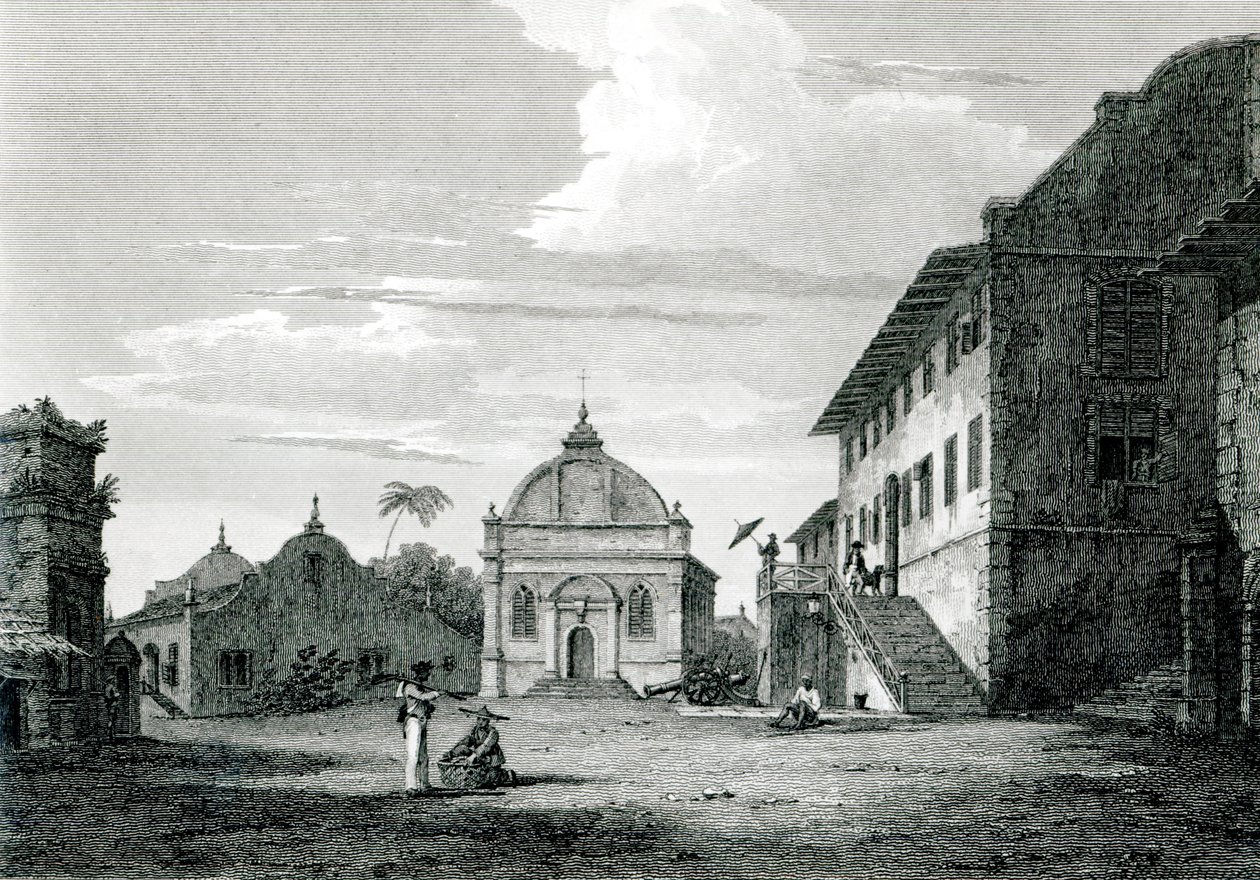 Regjeringshuset i Malacca, gravert av George Cooke av Edward Hawke Locker