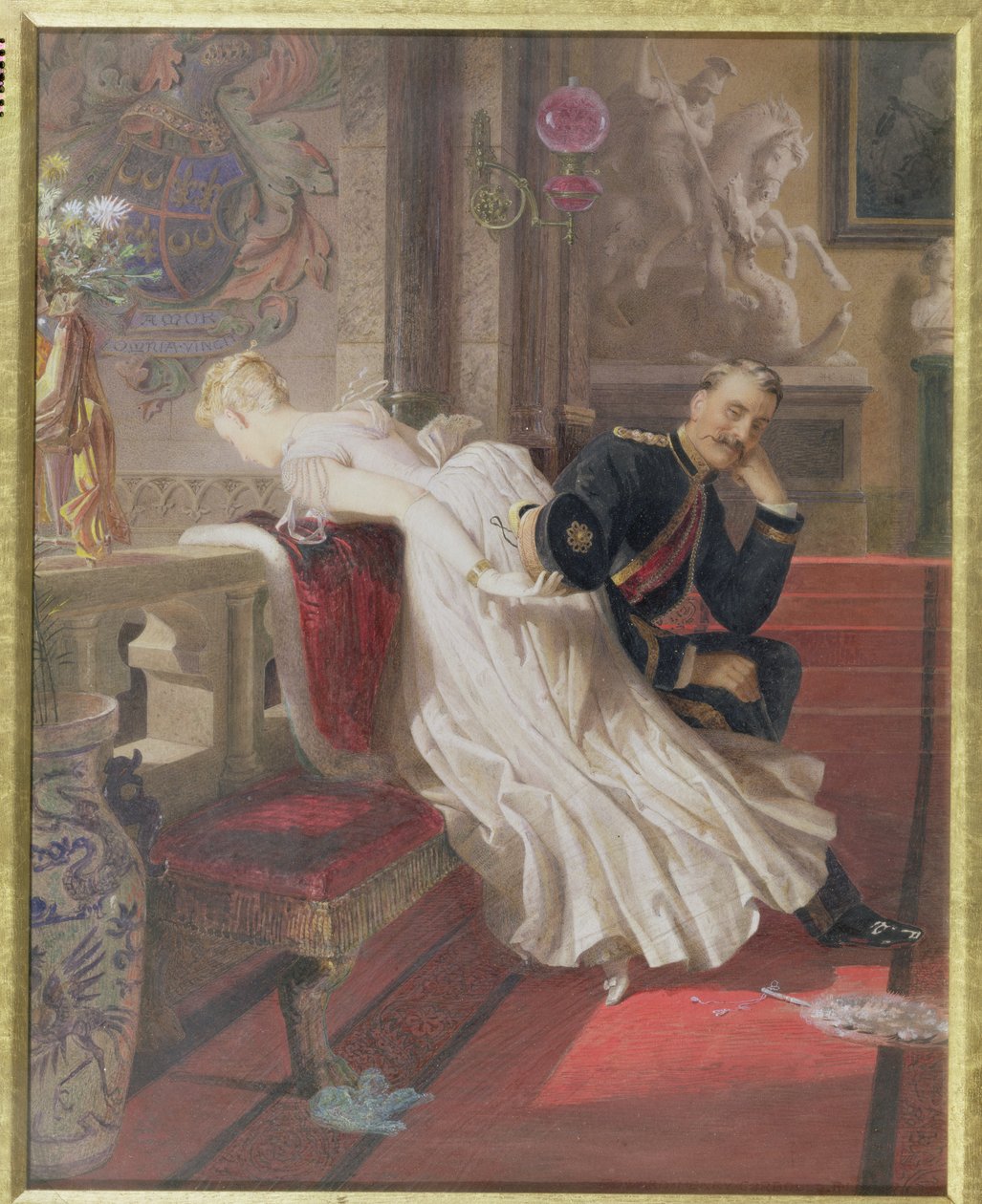 Kjærligheten overvinner alt (wc og gouache på papir) av Edward Henry Corbould