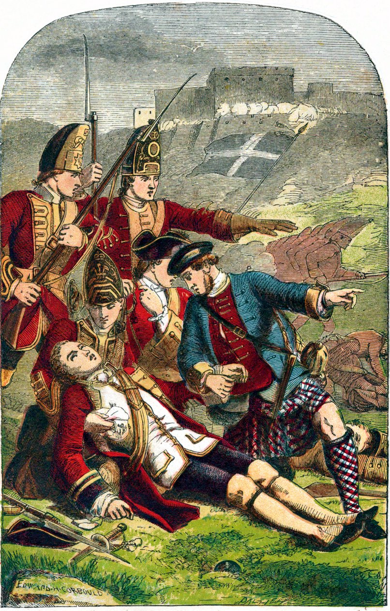 General James Wolfes død ved beleiringen av Quebec, 1759 c1870 av Edward Henry Corbould
