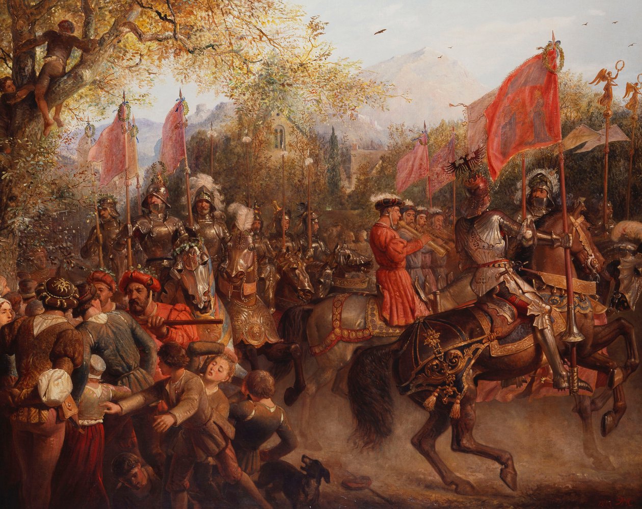 Hagl! Her kommer den erobrende helten, 1893 av Edward Henry Corbould