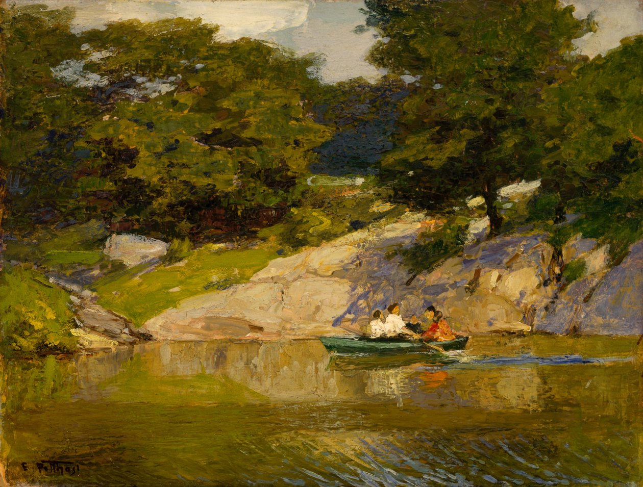 Båtliv i Central Park, ca. 1900-05 av Edward Henry Potthast