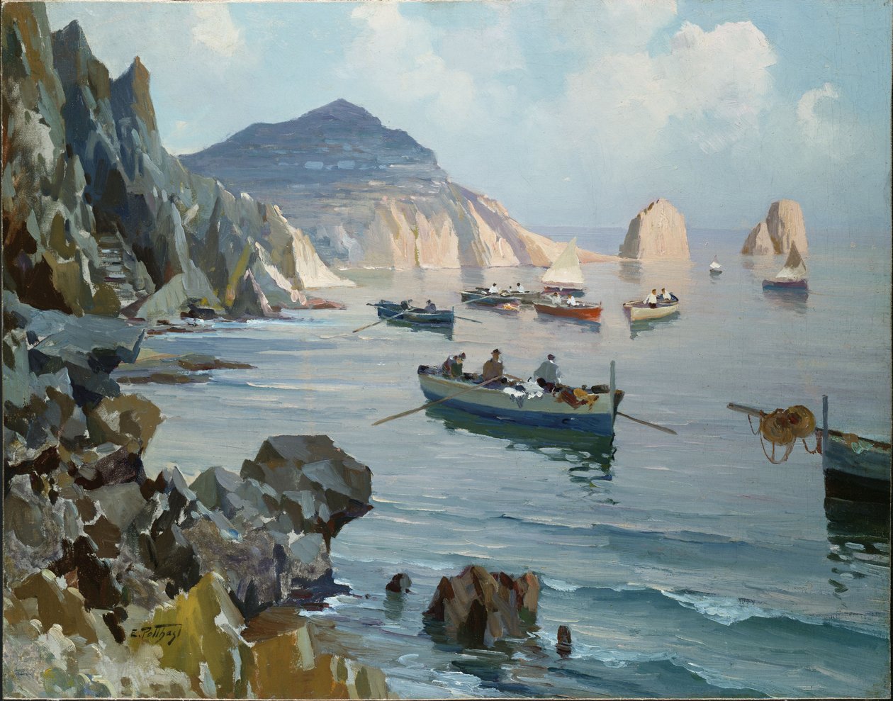 Båter i en Rocky Cove av Edward Henry Potthast