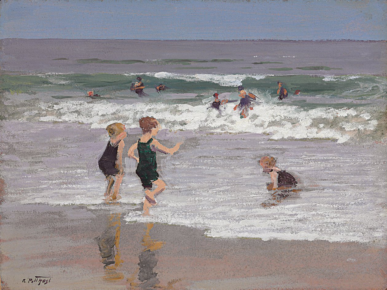 Barn som leker i Surf av Edward Henry Potthast
