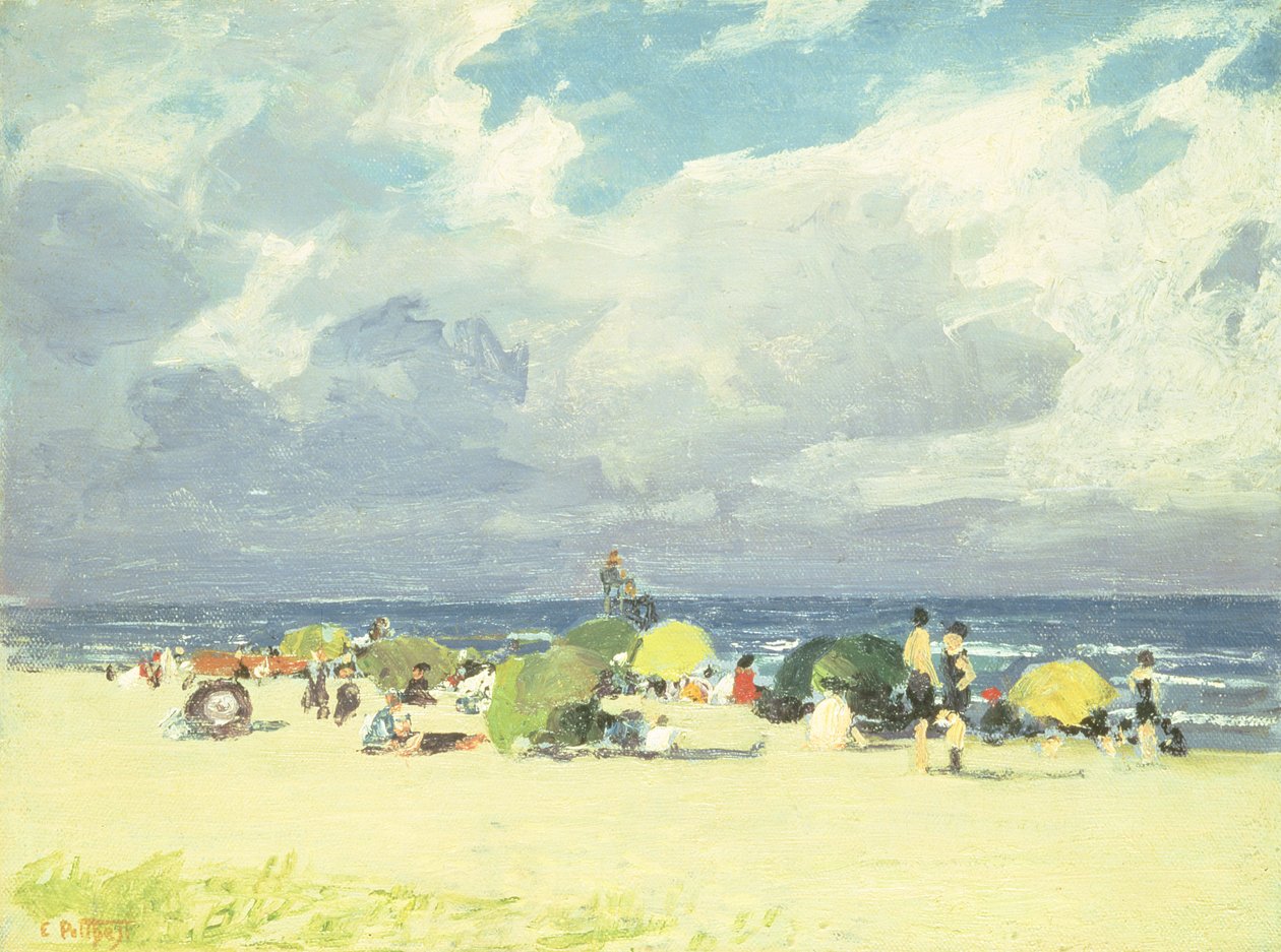 Lilla strandscene av Edward Henry Potthast