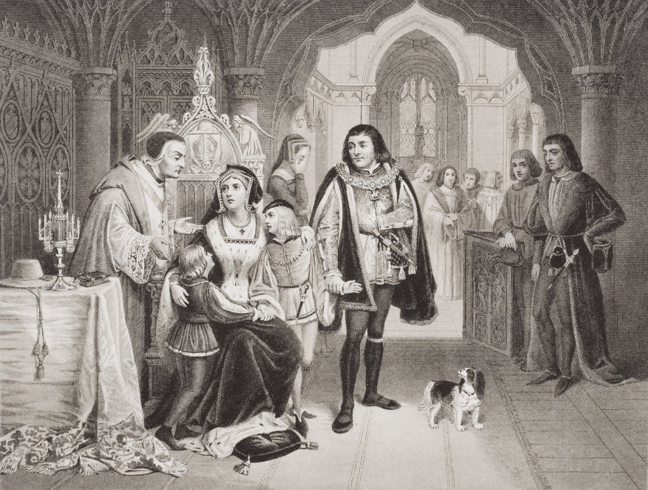 Sønnene til Edward IV skilte seg fra sin mor av Richard Duke of Gloucester, 16. juni 1483, fra 