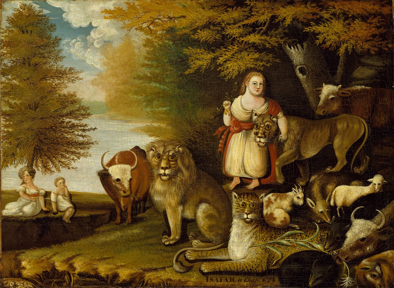 Peaceable Kingdom, ca. 1830-32 (olje på lerret) av Edward Hicks