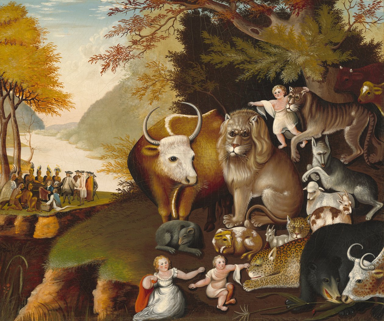 Det fredelige rike, ca. 1834. av Edward Hicks