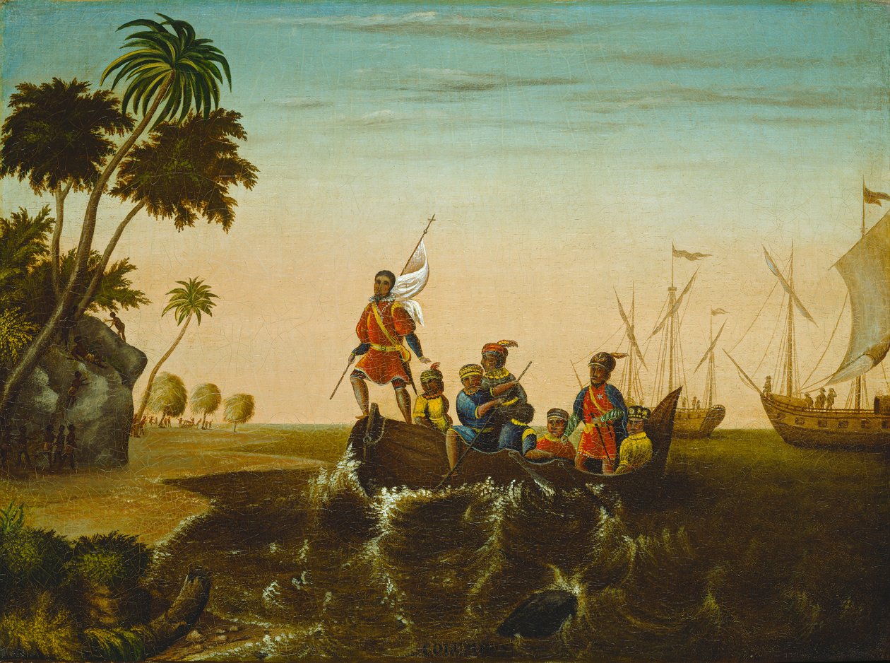 The Landing of Columbus, ca. 1837 av Edward Hicks