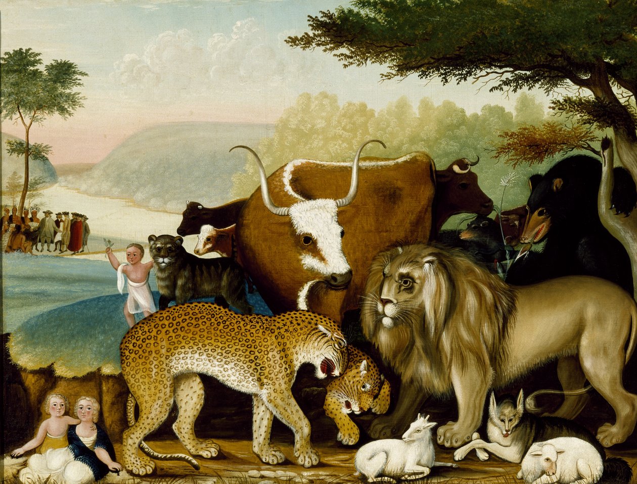 The Peaceable Kingdom, ca. 1846-47 (olje på lerret) av Edward Hicks