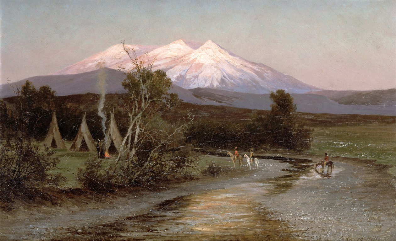 Sierra Blanca ved solnedgang ser østover fra Palmilia, New Mexico, 1894 av Edward Hill